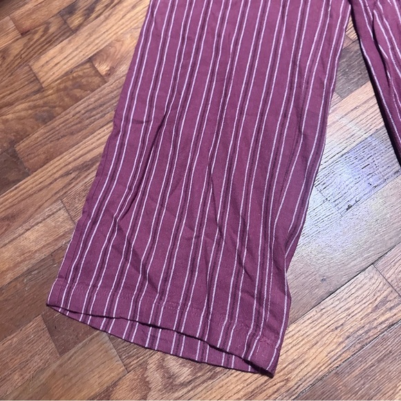 Maurices Rust White Striped Linen Rayon Elastic Waist Pants Size Large Nautical - Picture 7 of 16